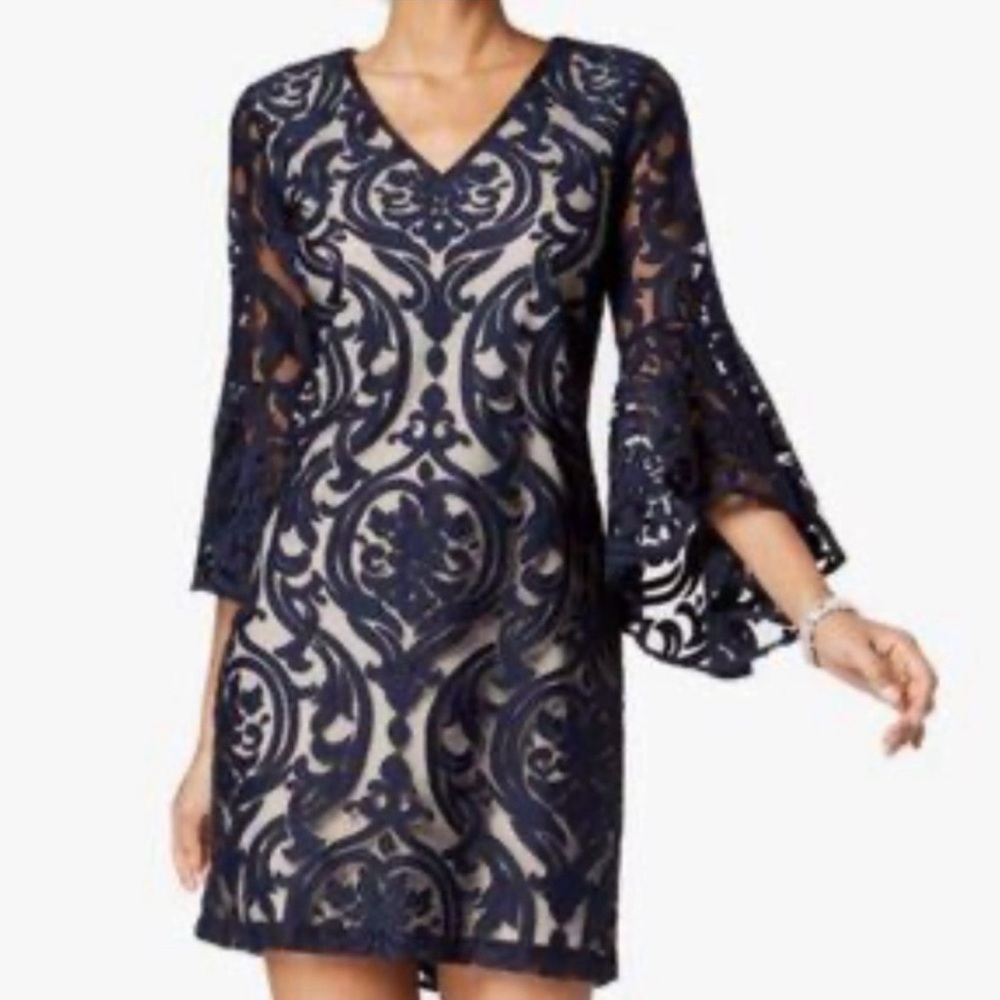 MSK Black Lace Dress with Beige Lining